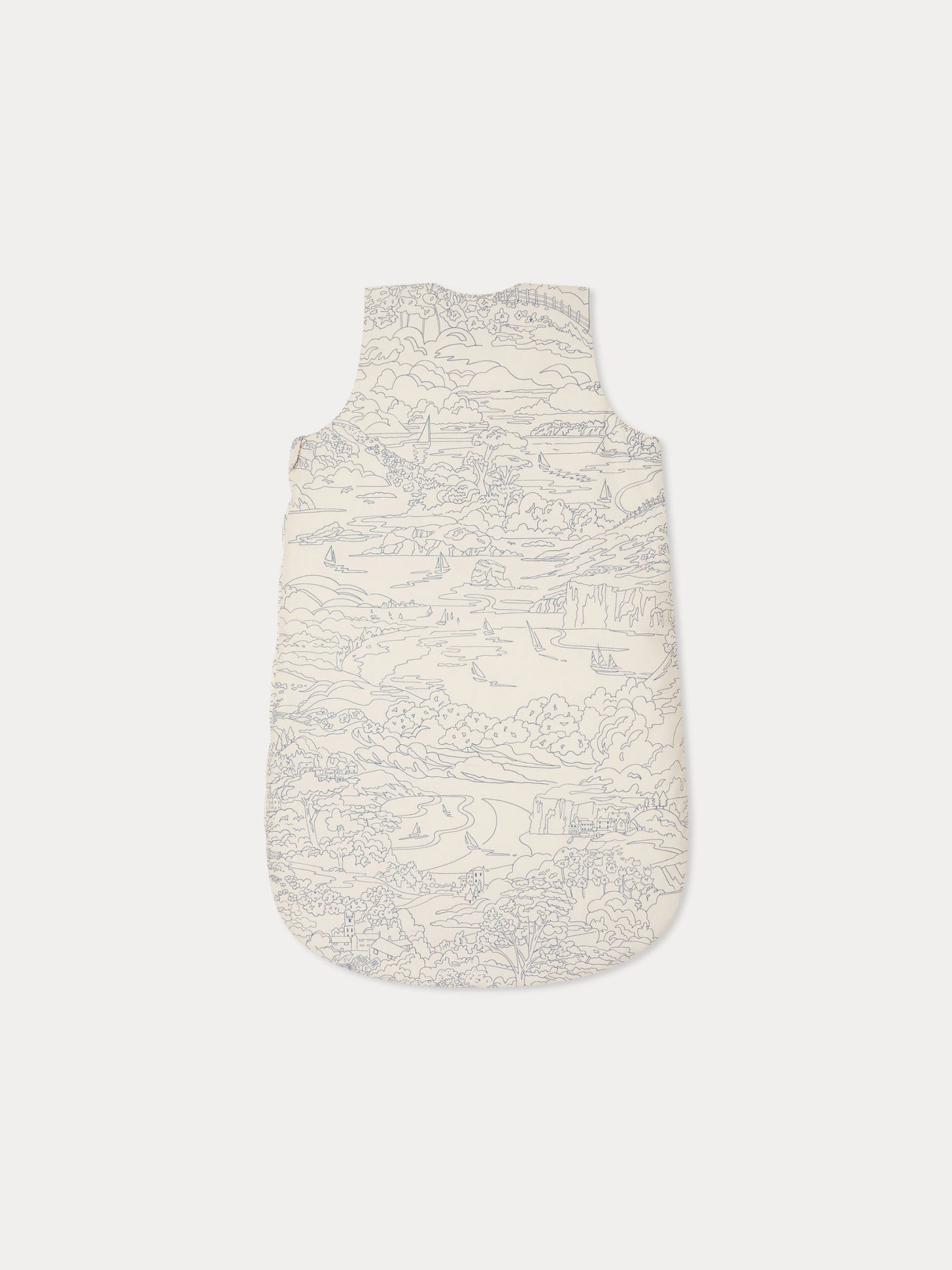 Joujou blue sleeping bag in Liberty fabric and organic cotton