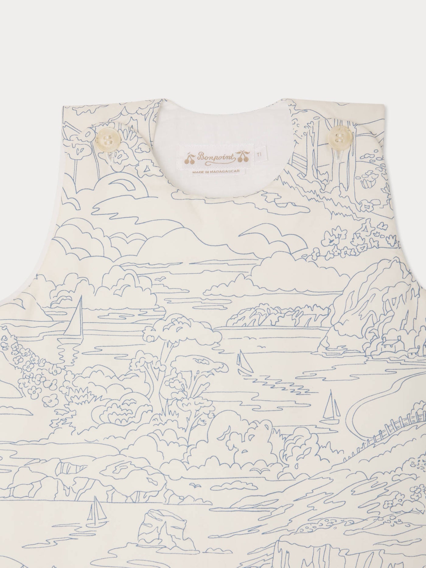 Joujou blue sleeping bag in Liberty fabric and organic cotton