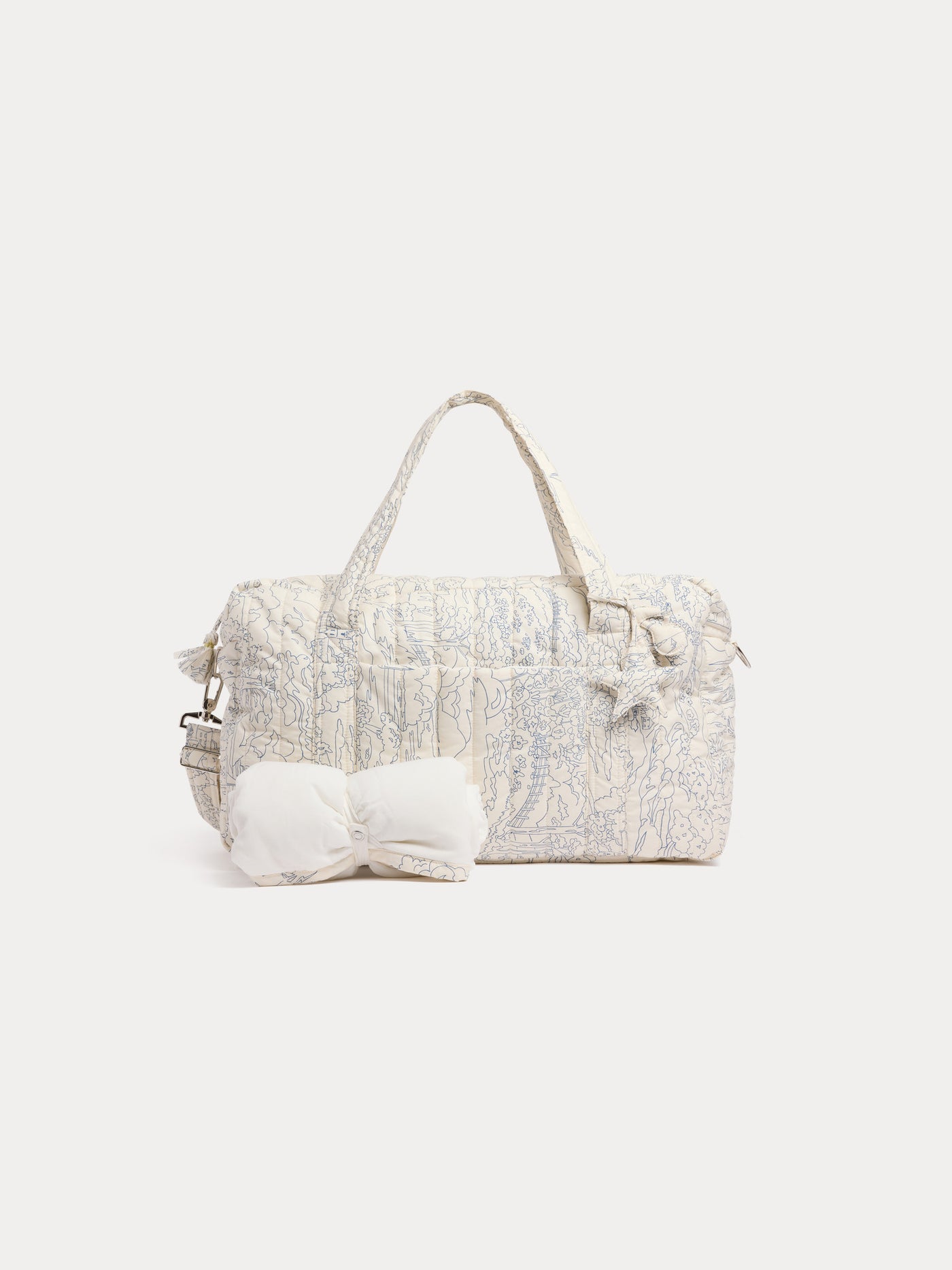 Sac à langer matelassé Piou bleu en tissu Liberty en coton biologique