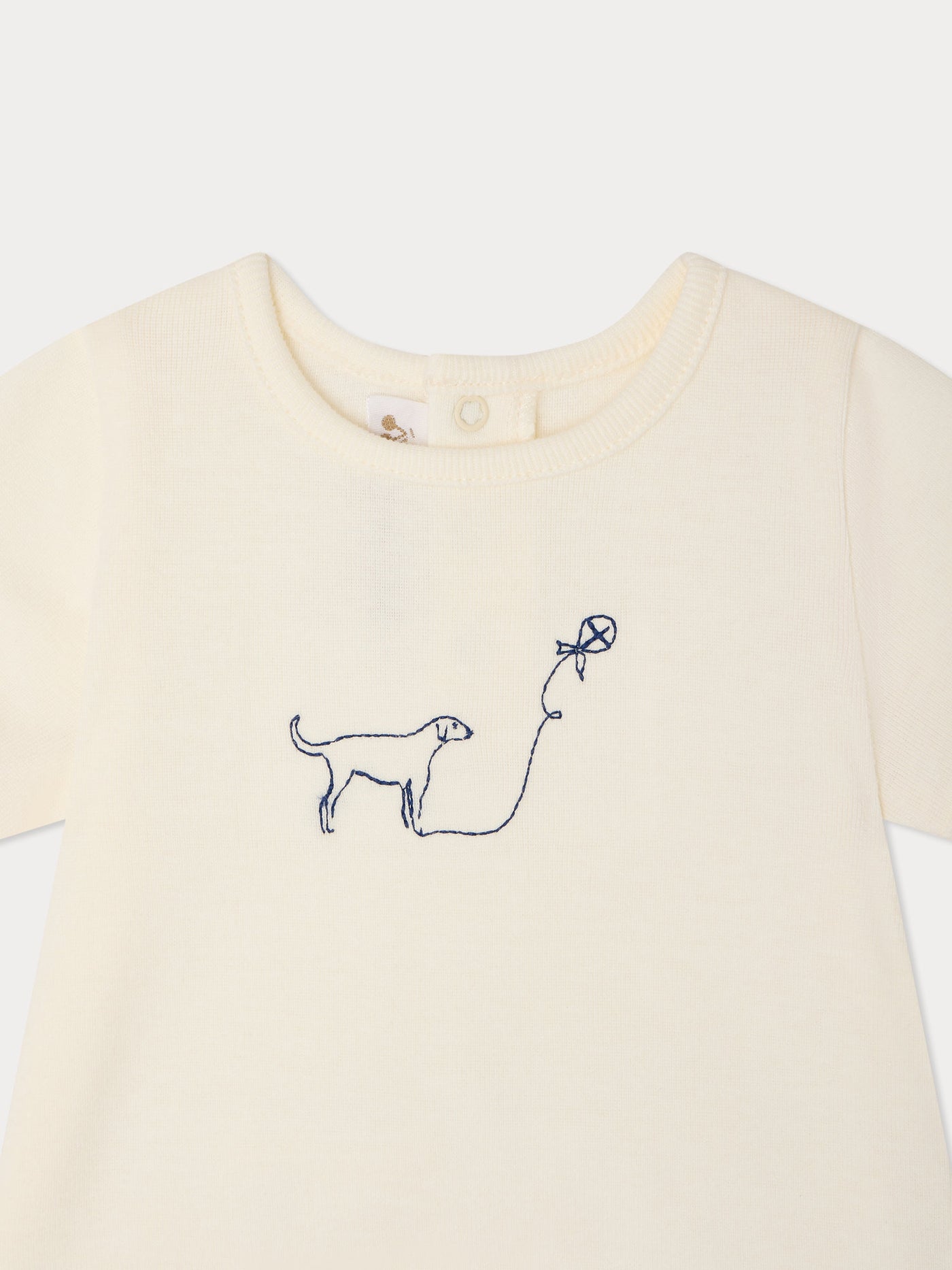 Fanilo-Set mit Stickerei und Hundemotiv aus Bio-Baumwolle