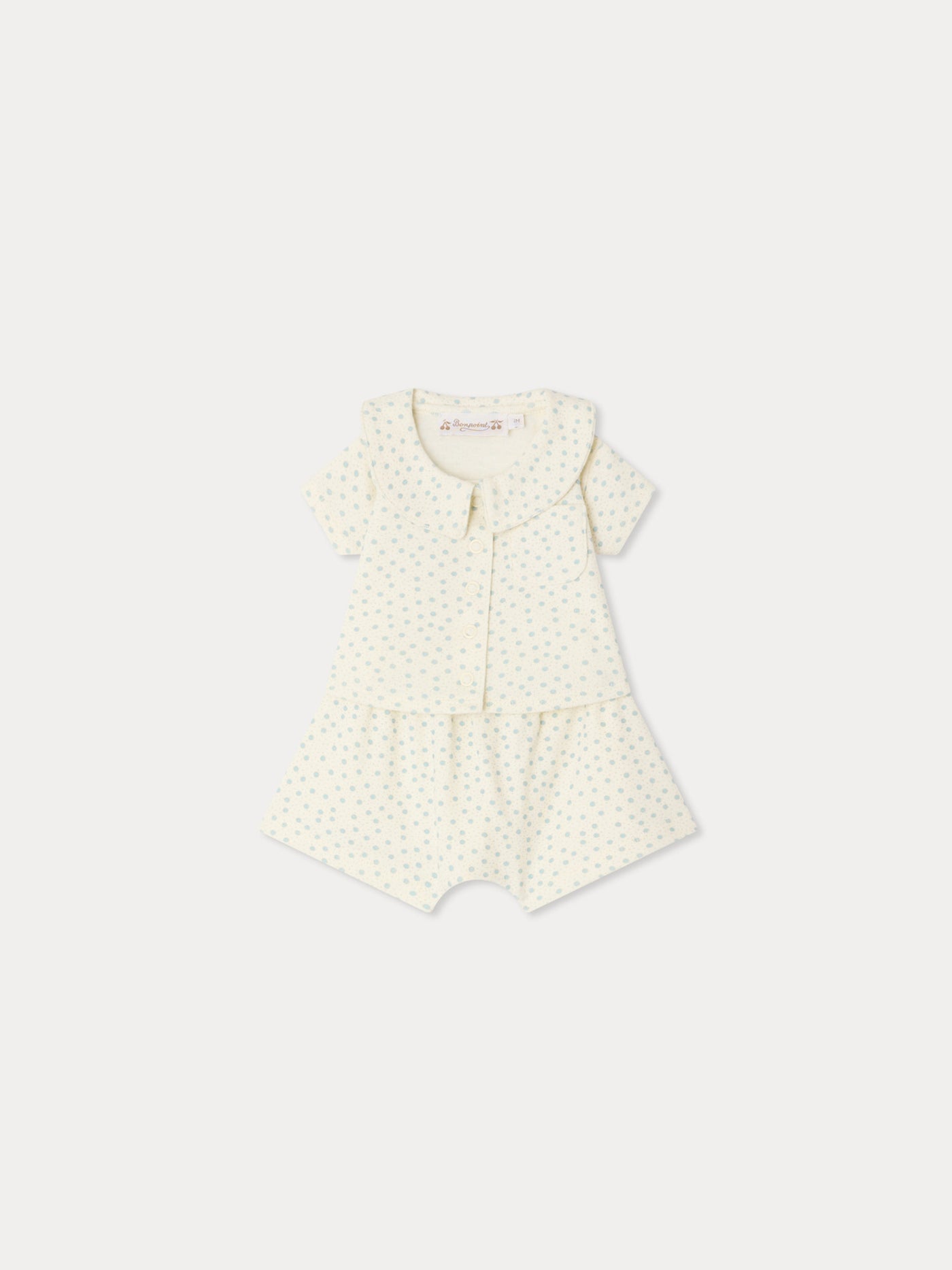 Ensemble Laelion imprimé pois en coton biologique