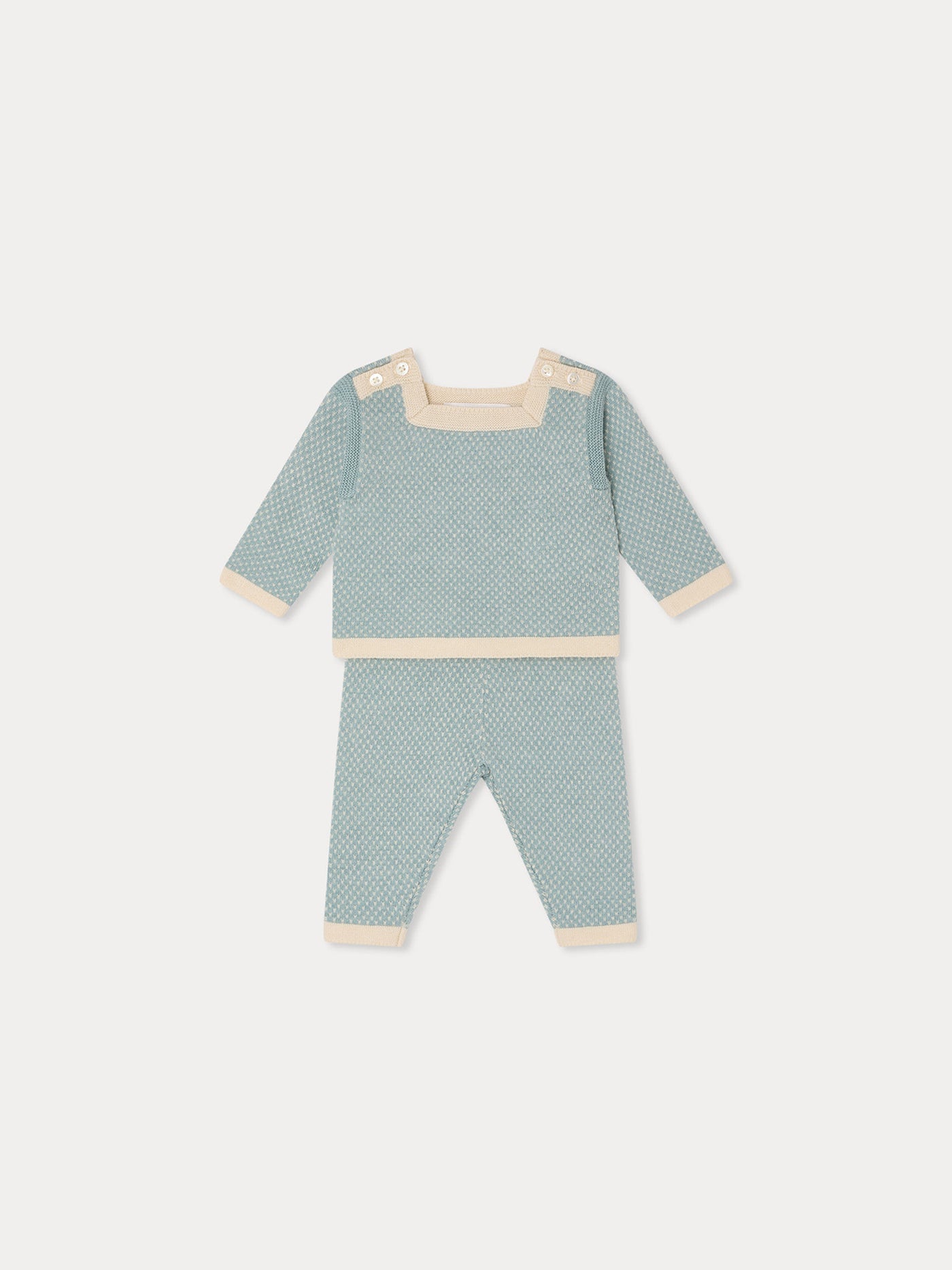 Joe set with a square neck and fancy knit