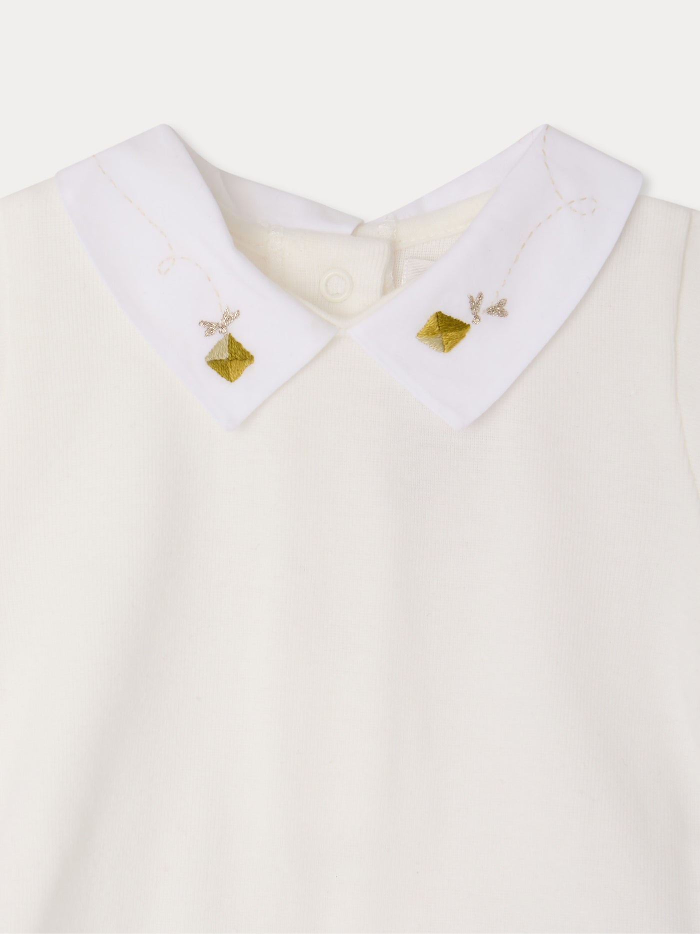 Body Juillet cerfs volants brodés main en coton biologique