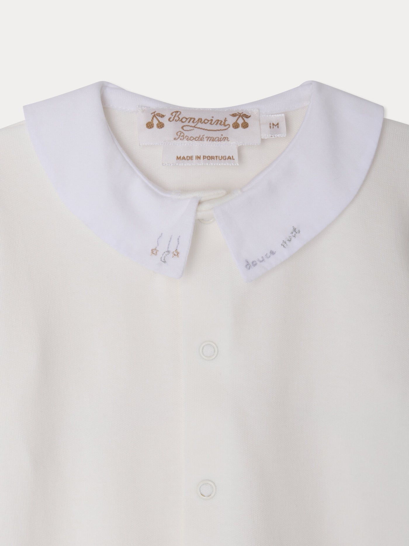 Pyjama Lennie douce nuit brodé main en coton biologique