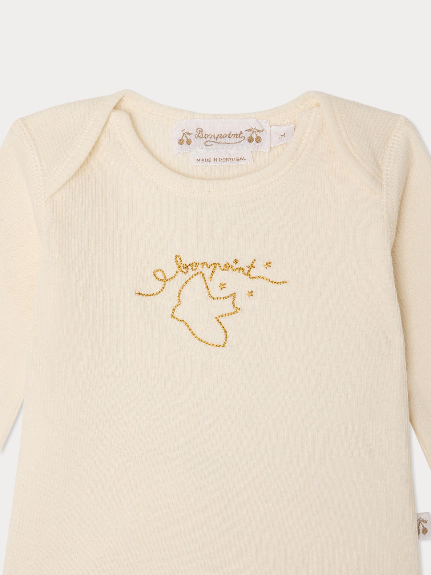 Set Timi ricamato con uccello in cotone biologico