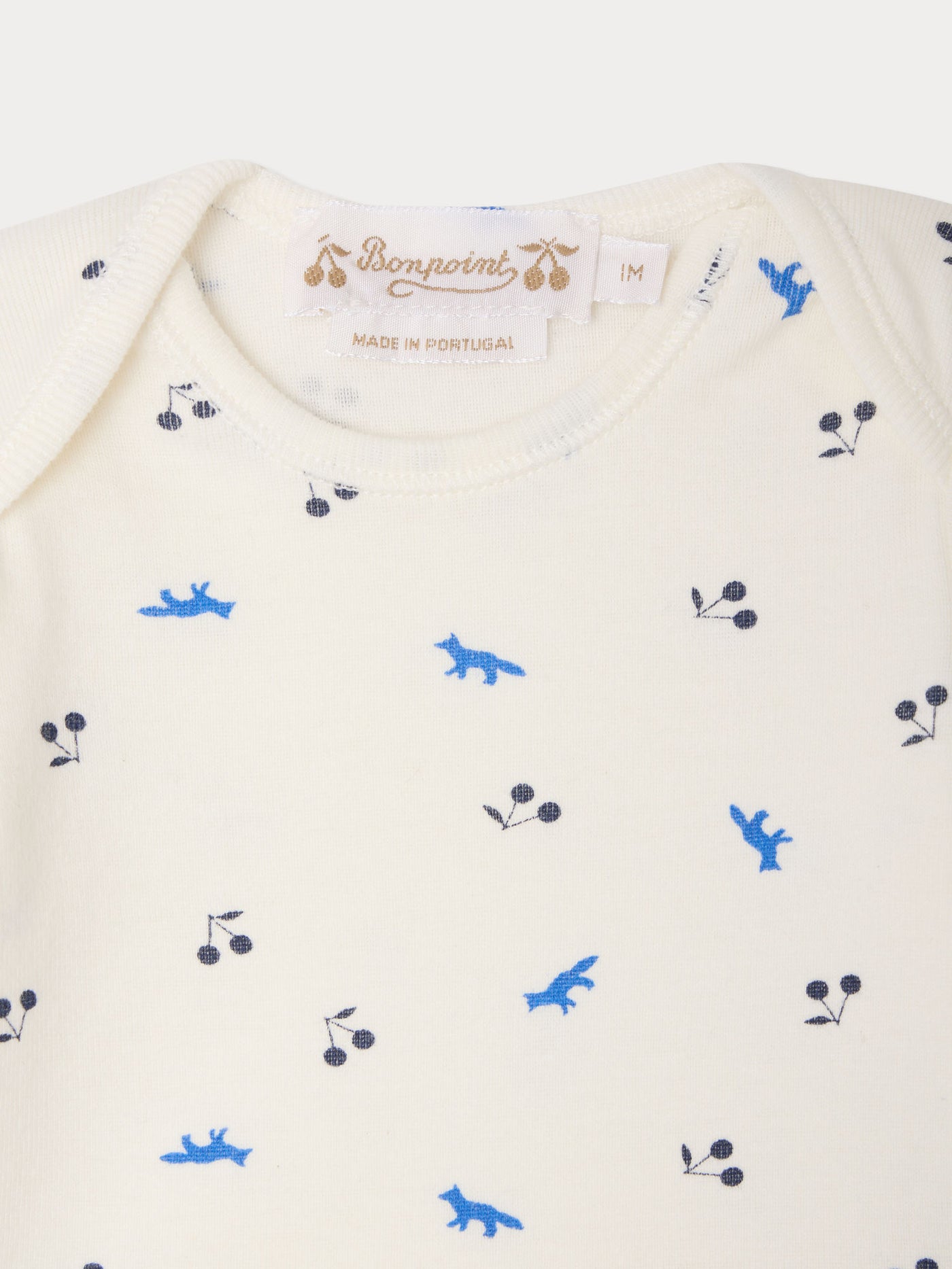 Bonpoint x Maison Kitsuné Ensemble Timi imprimé renards et cerises en coton biologique