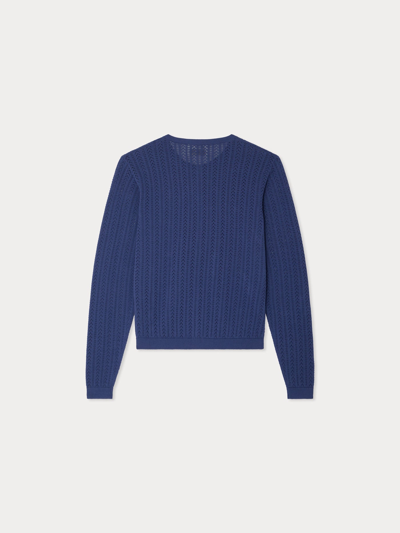 Cardigan Laeliane col rond et maille pointelle en coton biologique