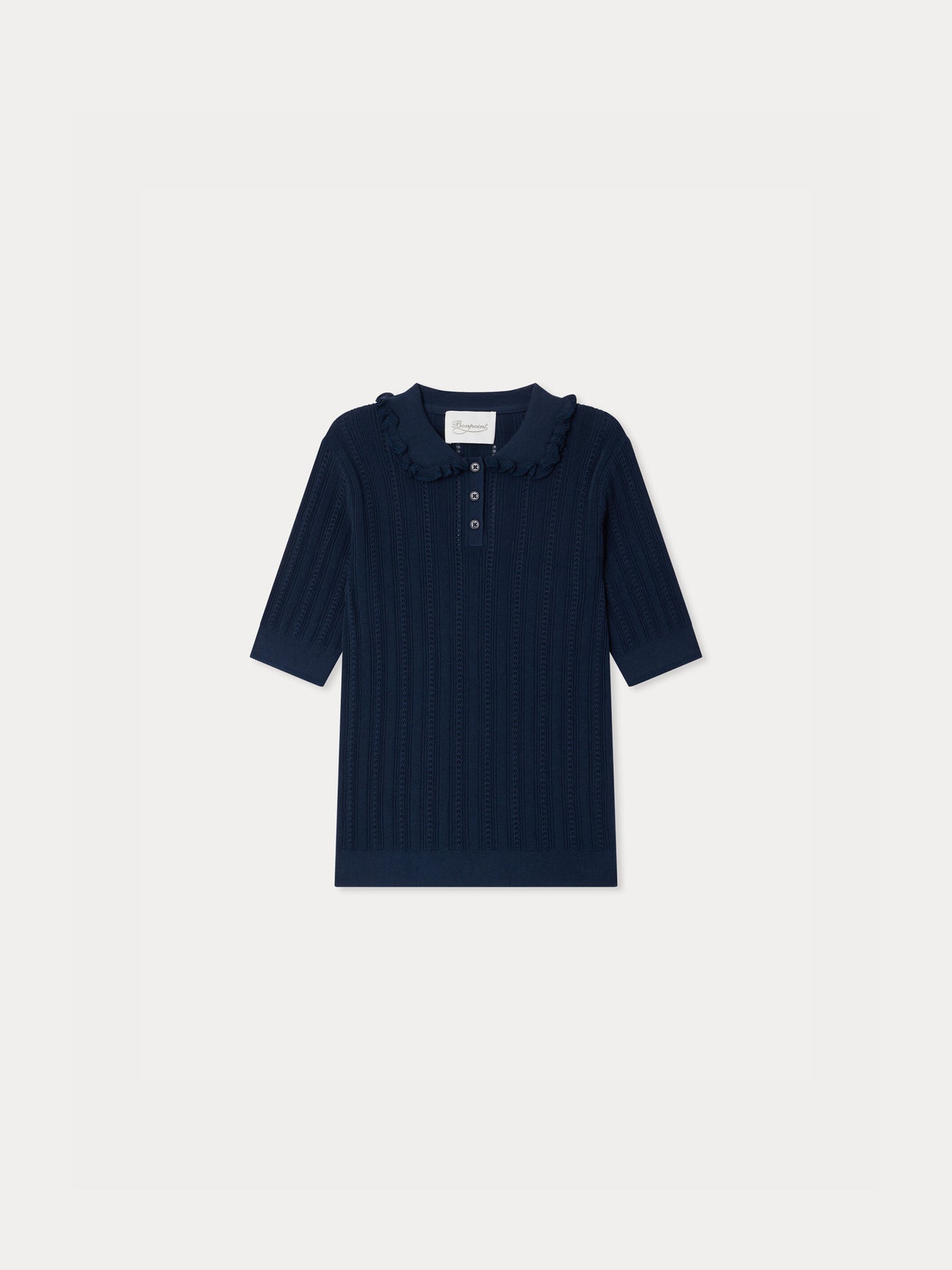 Pull Lila-Rose maille pointelle à volants