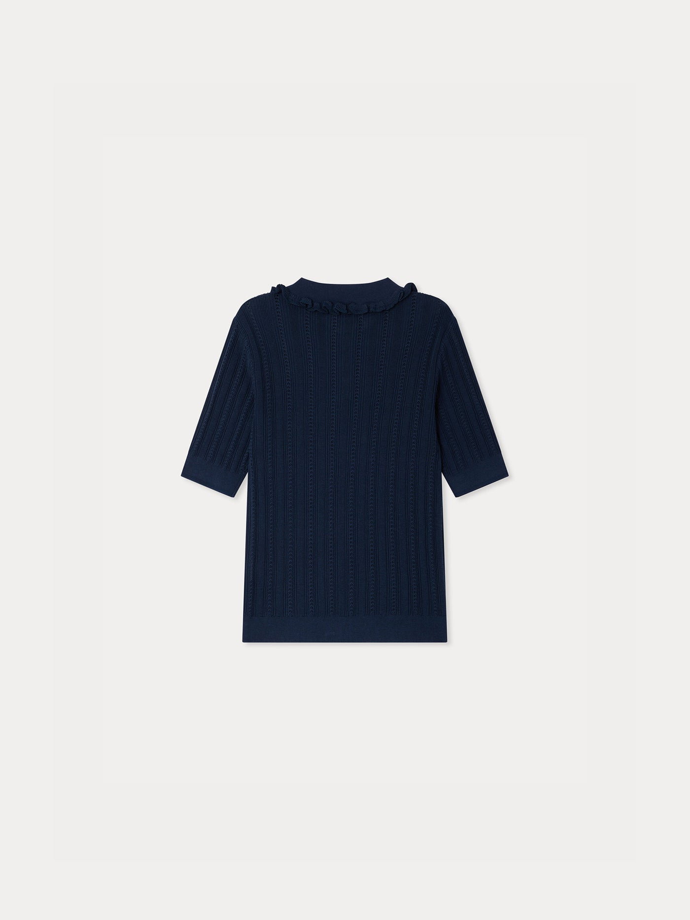 Pull Lila-Rose maille pointelle à volants