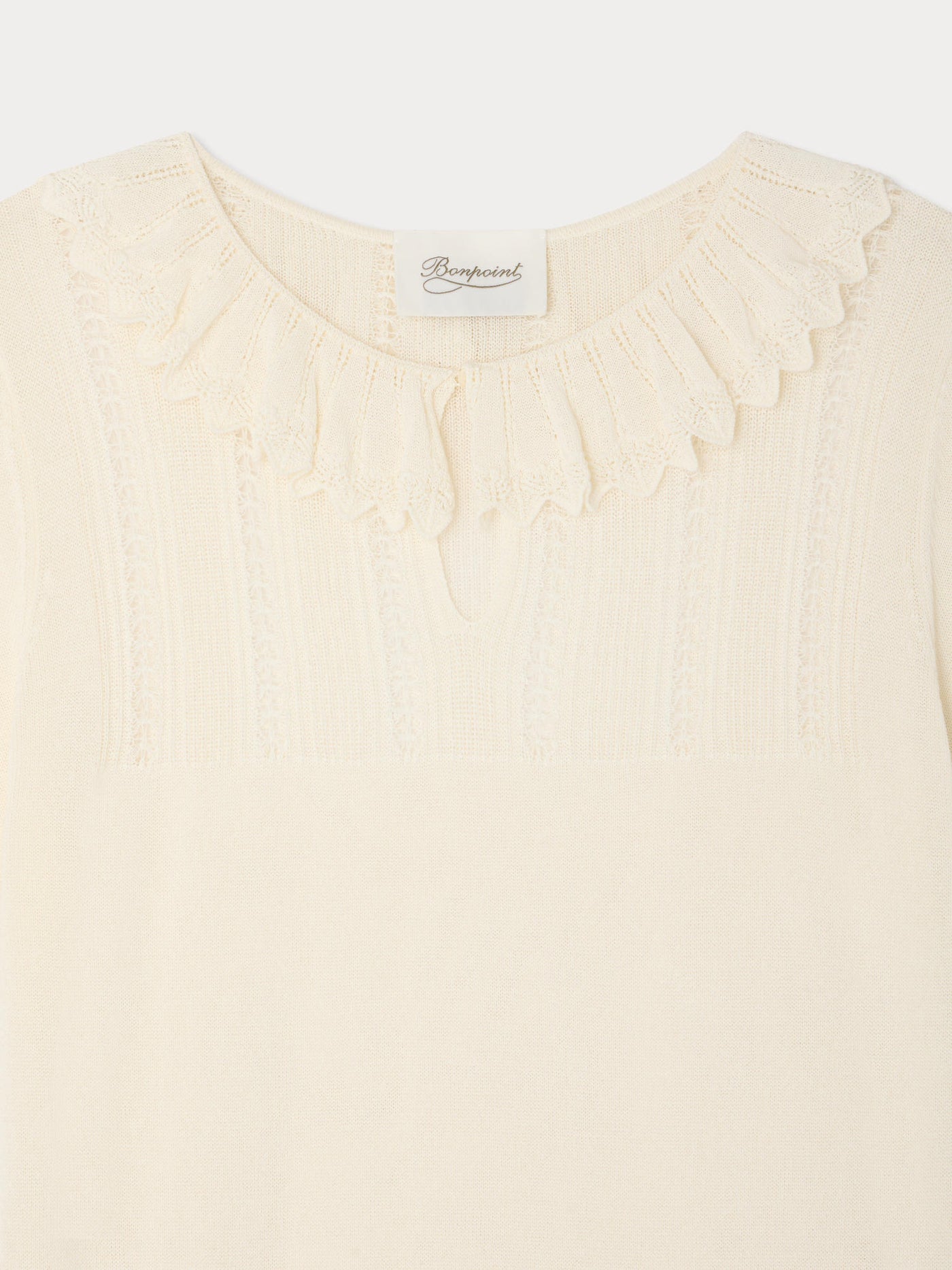 Lysias sweater with ruffles and pointelle knit