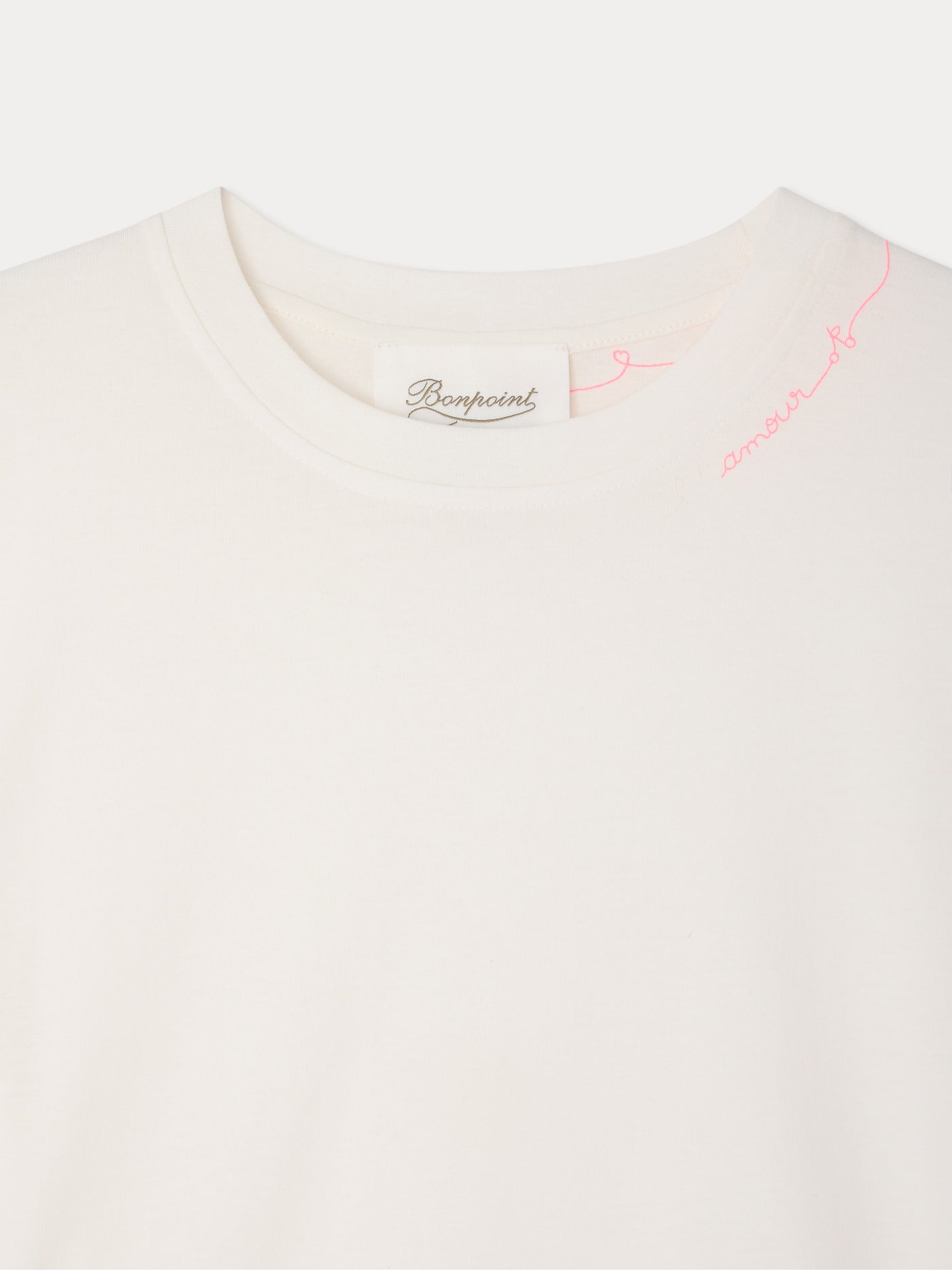 Linda embroidered "amour" t-shirt in organic cotton