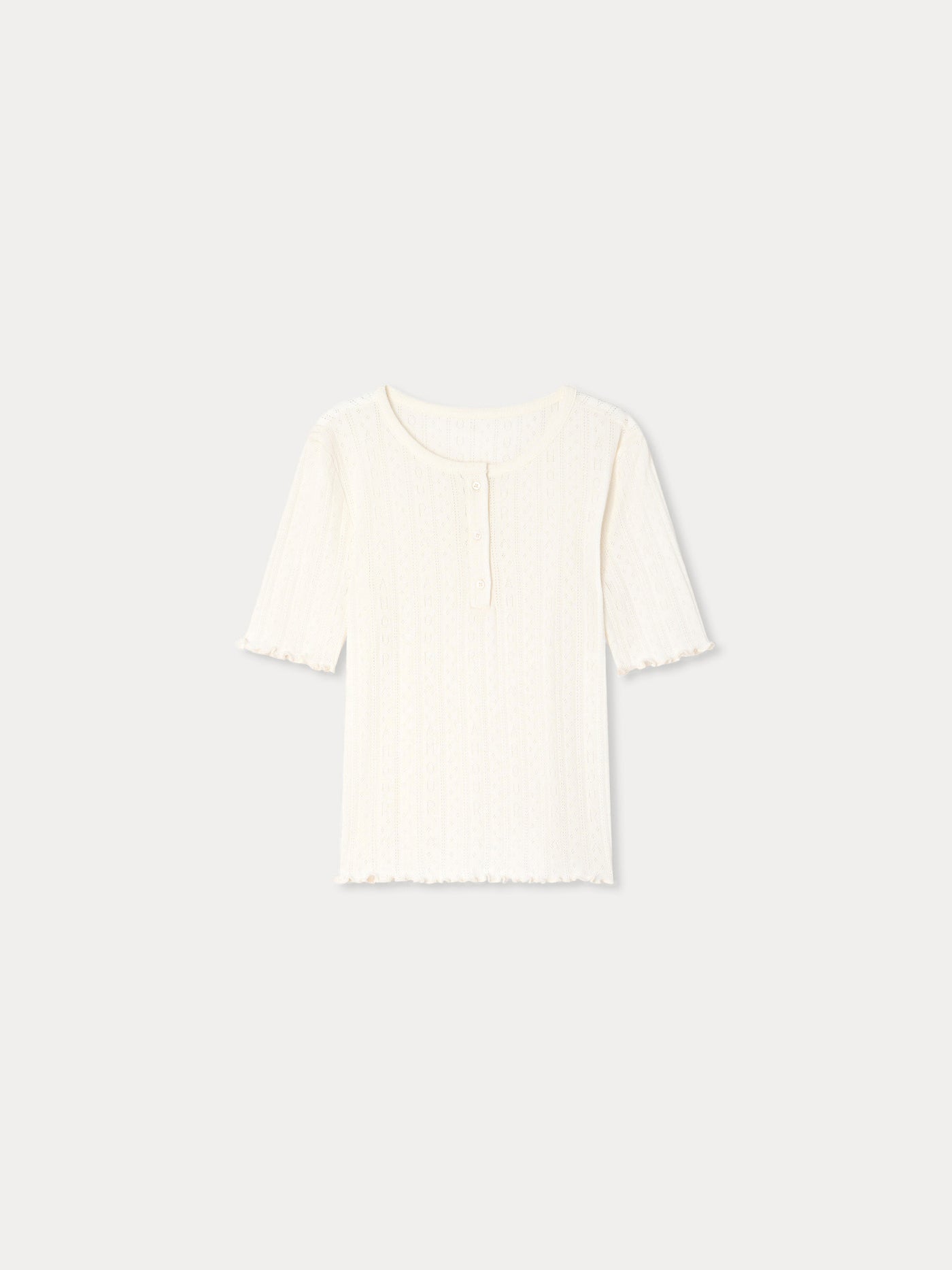 Luisetta t-shirt "amour" pointelle knit in organic cotton