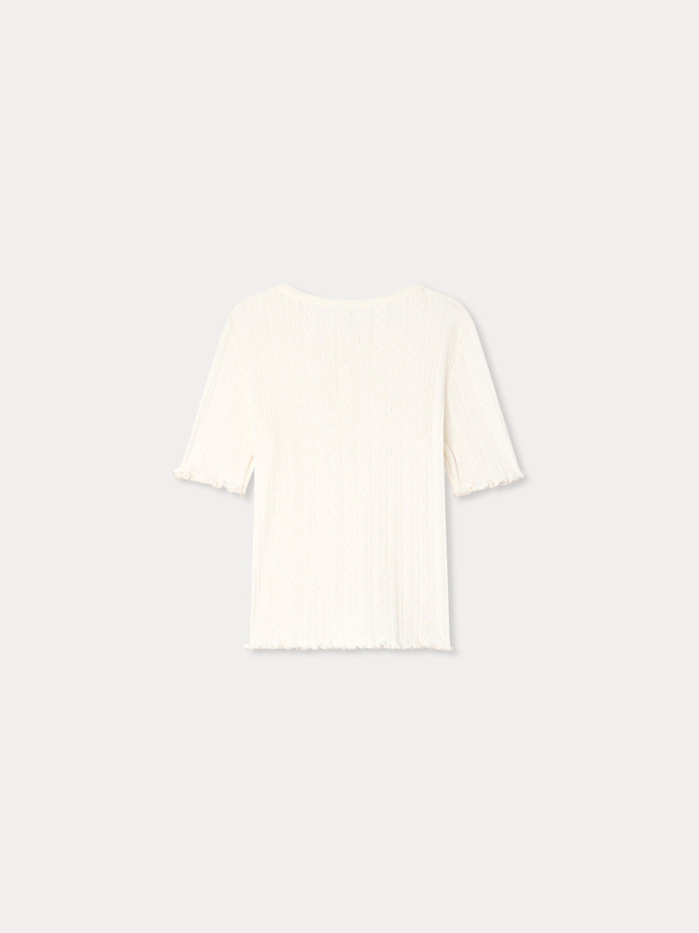 Luisetta t-shirt "amour" pointelle knit in organic cotton