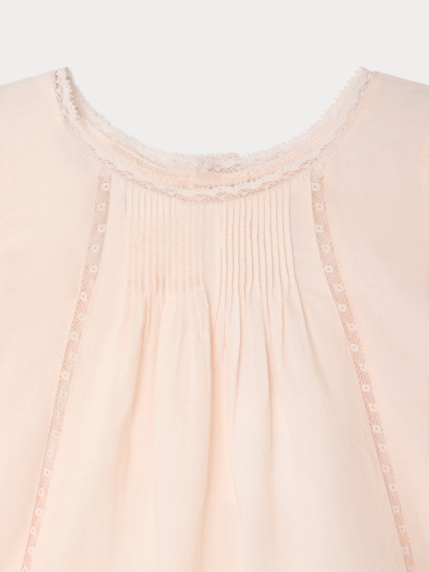 Lacacia-Bluse aus Bio-Baumwollvoile und Calais-Spitze