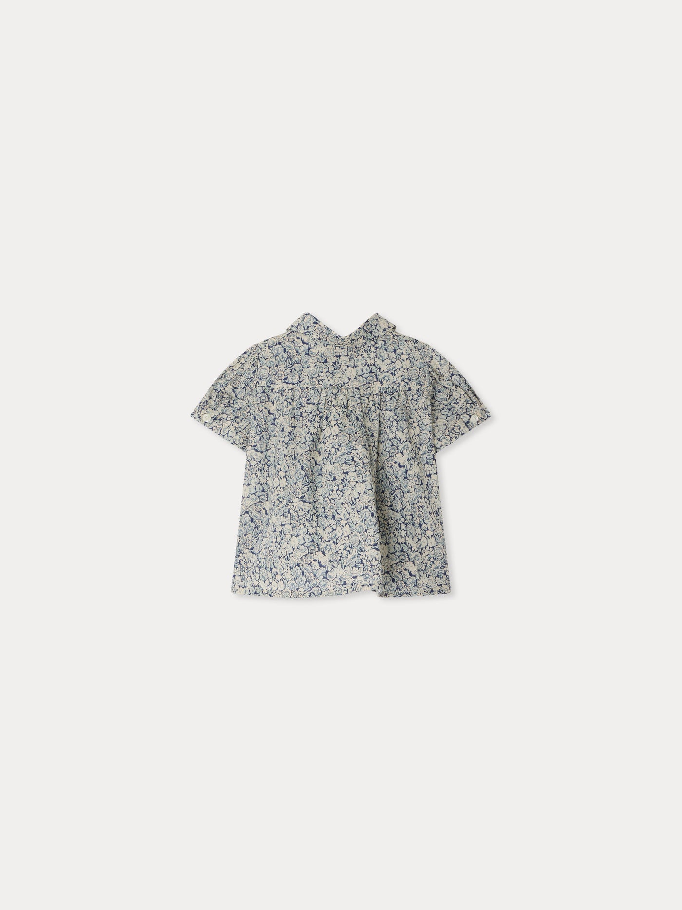 Laurencia smocked and hand-embroidered blouse in Liberty organic cotton fabric