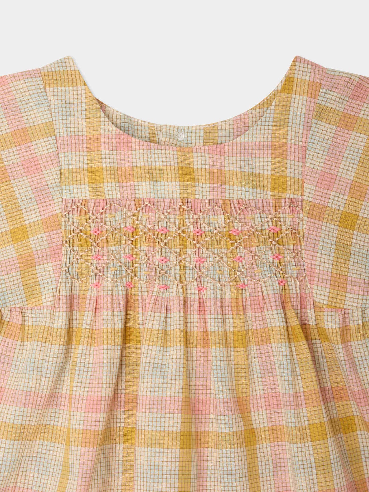 Blouse Cadeli smockée et brodée main
