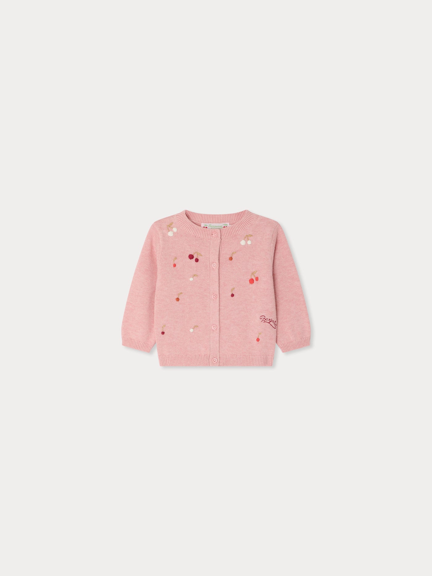 Cardigan Claudie cerises brodées main