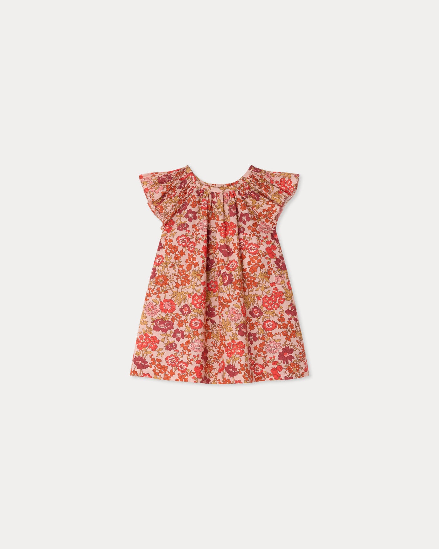 Carmella smocked dress in Liberty organic cotton fabric