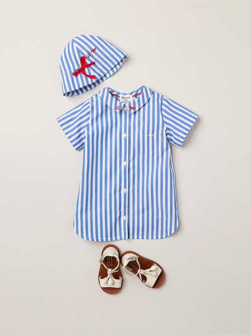 Abito Lydiah di Bonpoint x Maison Kitsuné in cotone biologico