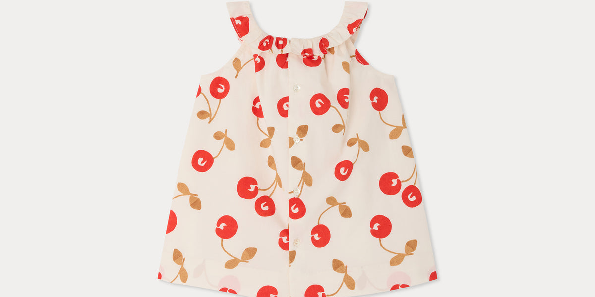 Robe Niniki à volants en popeline de coton biologique • Bonpoint