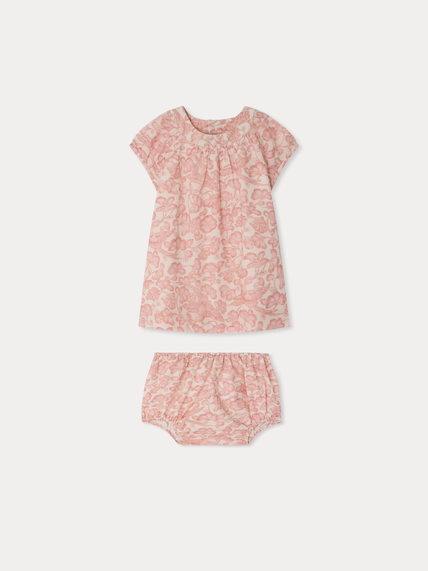 Cachouli-Kleid mit Ballonärmeln aus Bio-Baumwolle