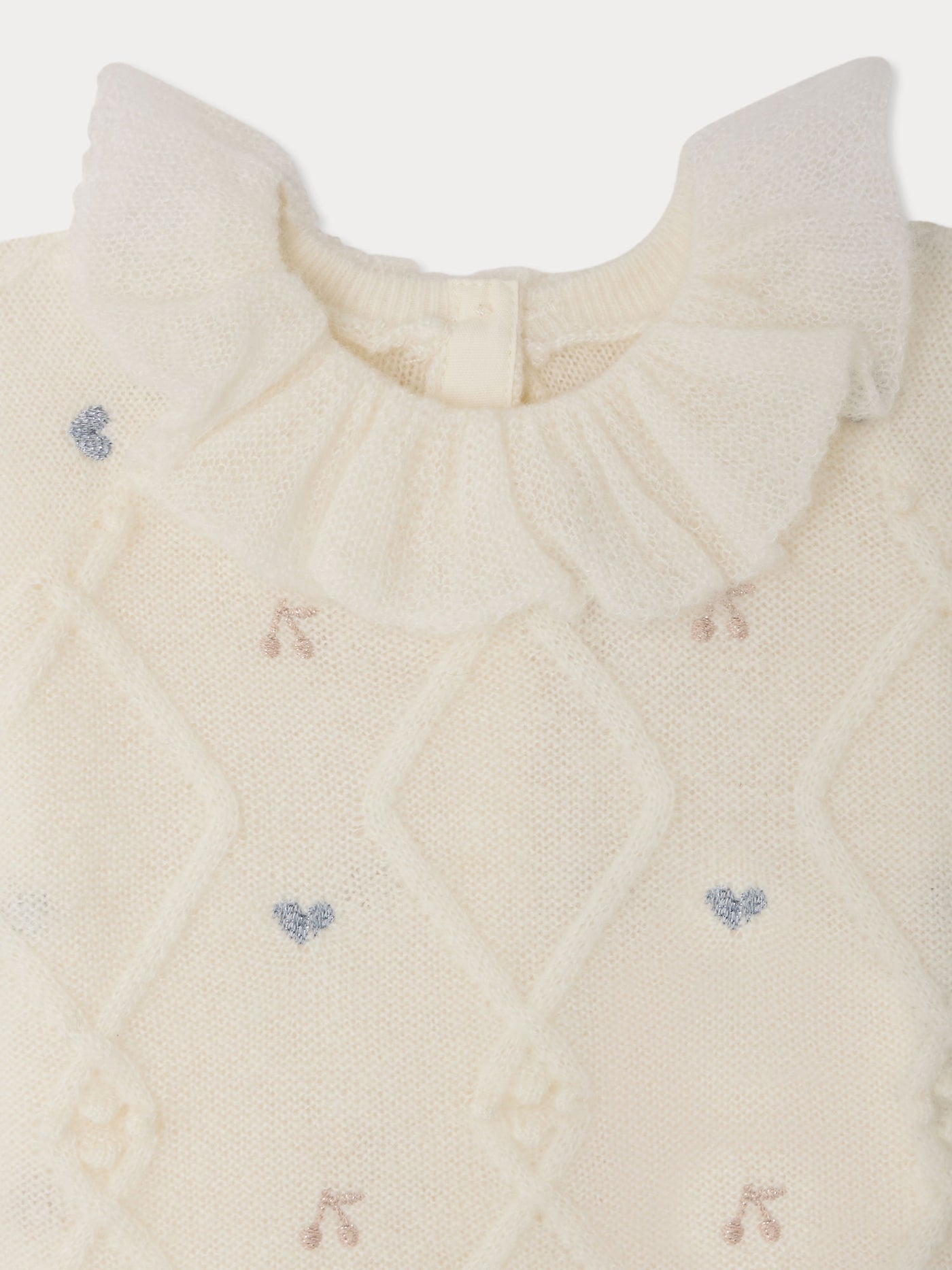 Jostina cable knit sweater with embroidered flowers