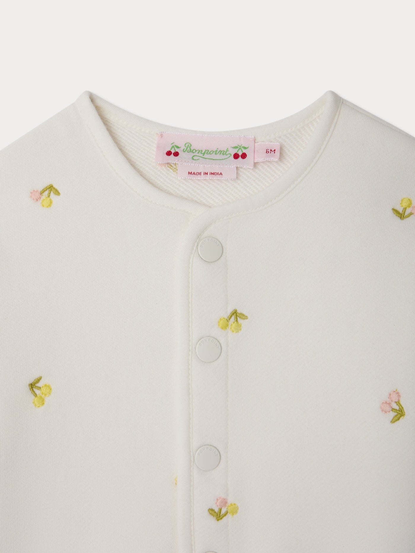 Sweat Eris brodé cerises en coton biologique