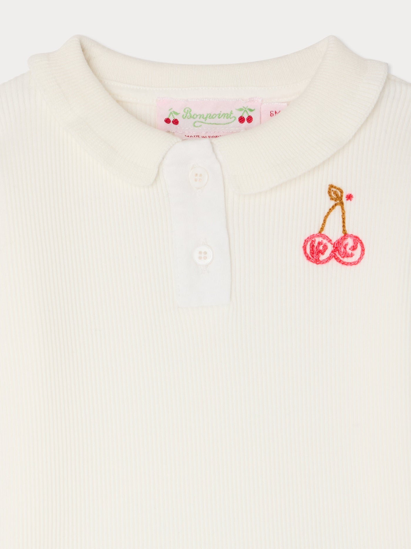 T-shirt Lilo brodé cerise en coton biologique