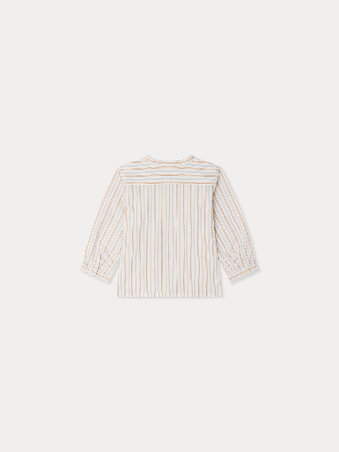Polisson striped mandarin collar shirt in organic cotton