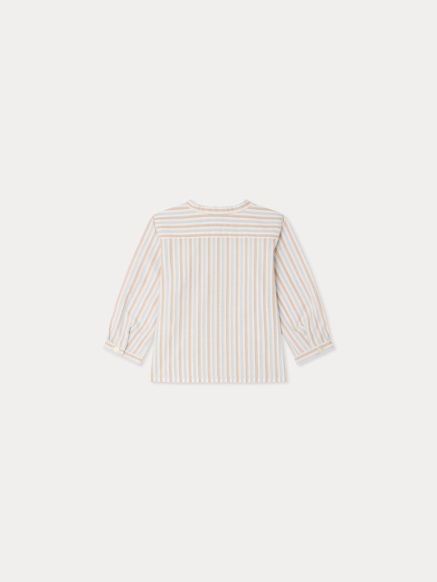 Polisson striped mandarin collar shirt in organic cotton