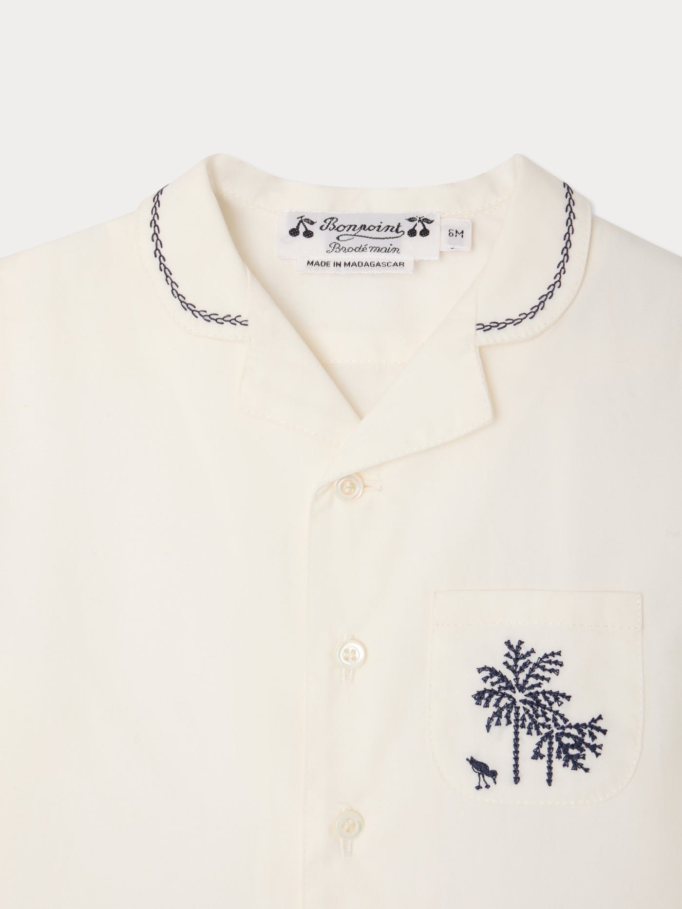 Lennar embroidered shirt in organic cotton poplin