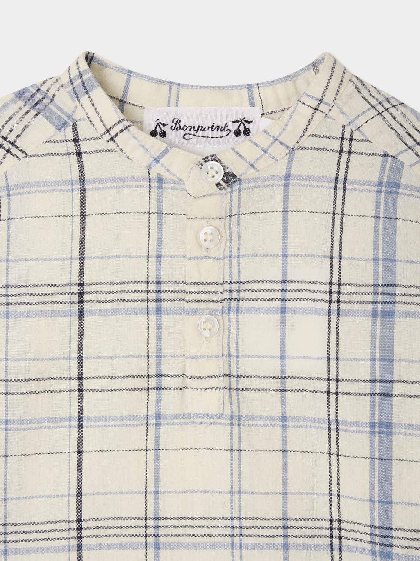 Camisa Cesari de cuadros y cuello mao