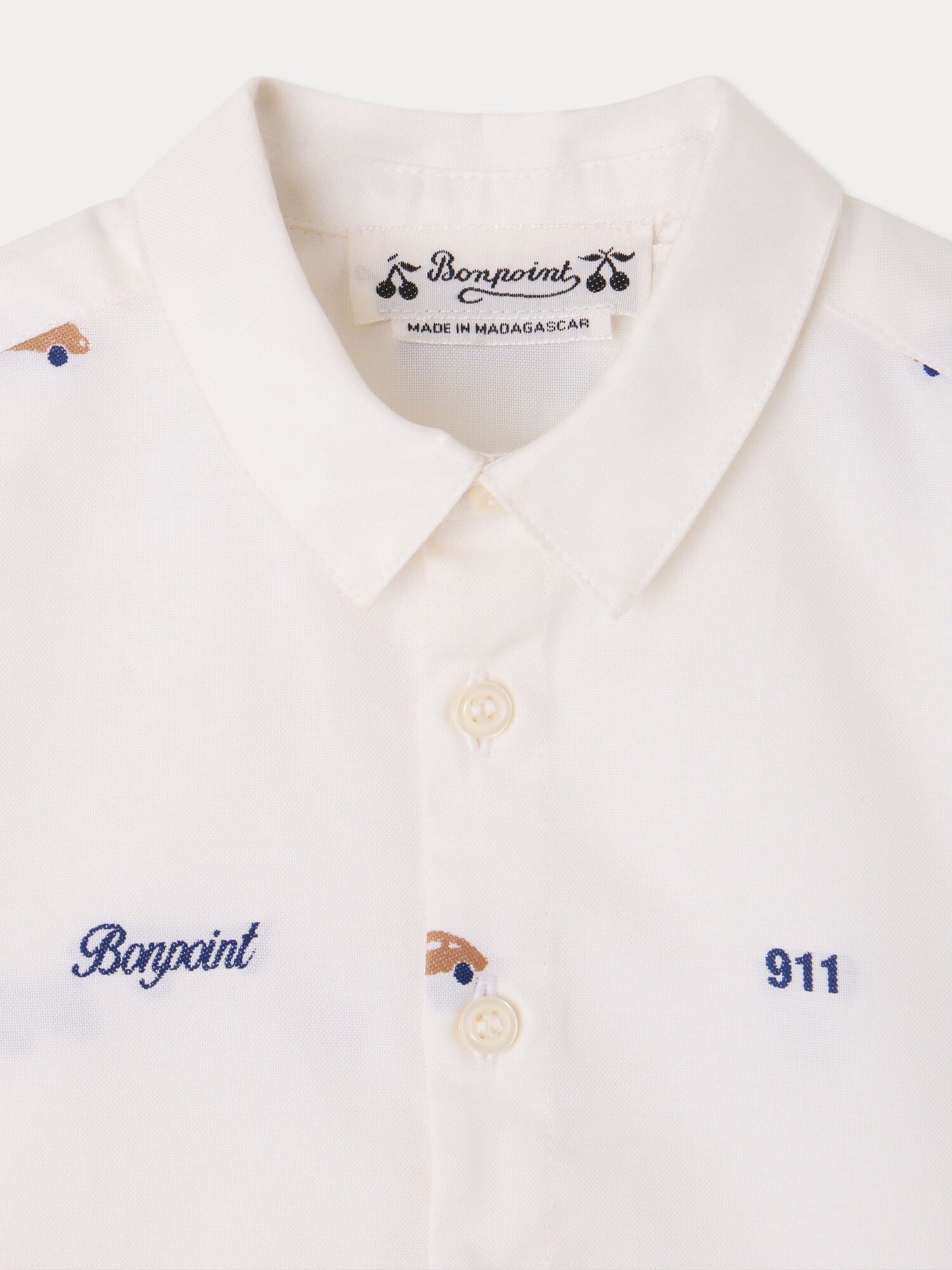 Bonpoint x Porsche Chemise Malo en jacquard léger de coton biologique