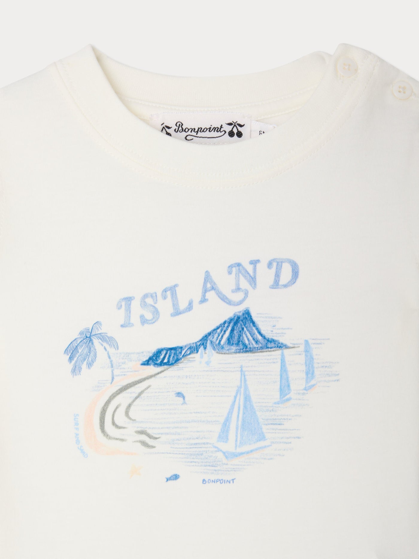 T-shirt Tom imprimé island en coton biologique