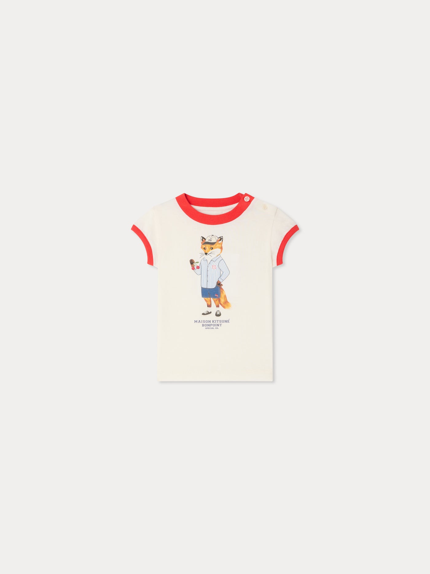 Bonpoint x Maison Kitsuné T-shirt Lyrical imprimé renard en coton biologique
