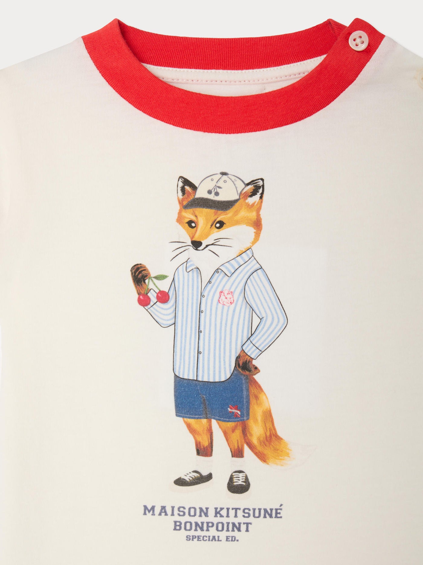 Bonpoint x Maison Kitsuné T-shirt Lyrical imprimé renard en coton biologique
