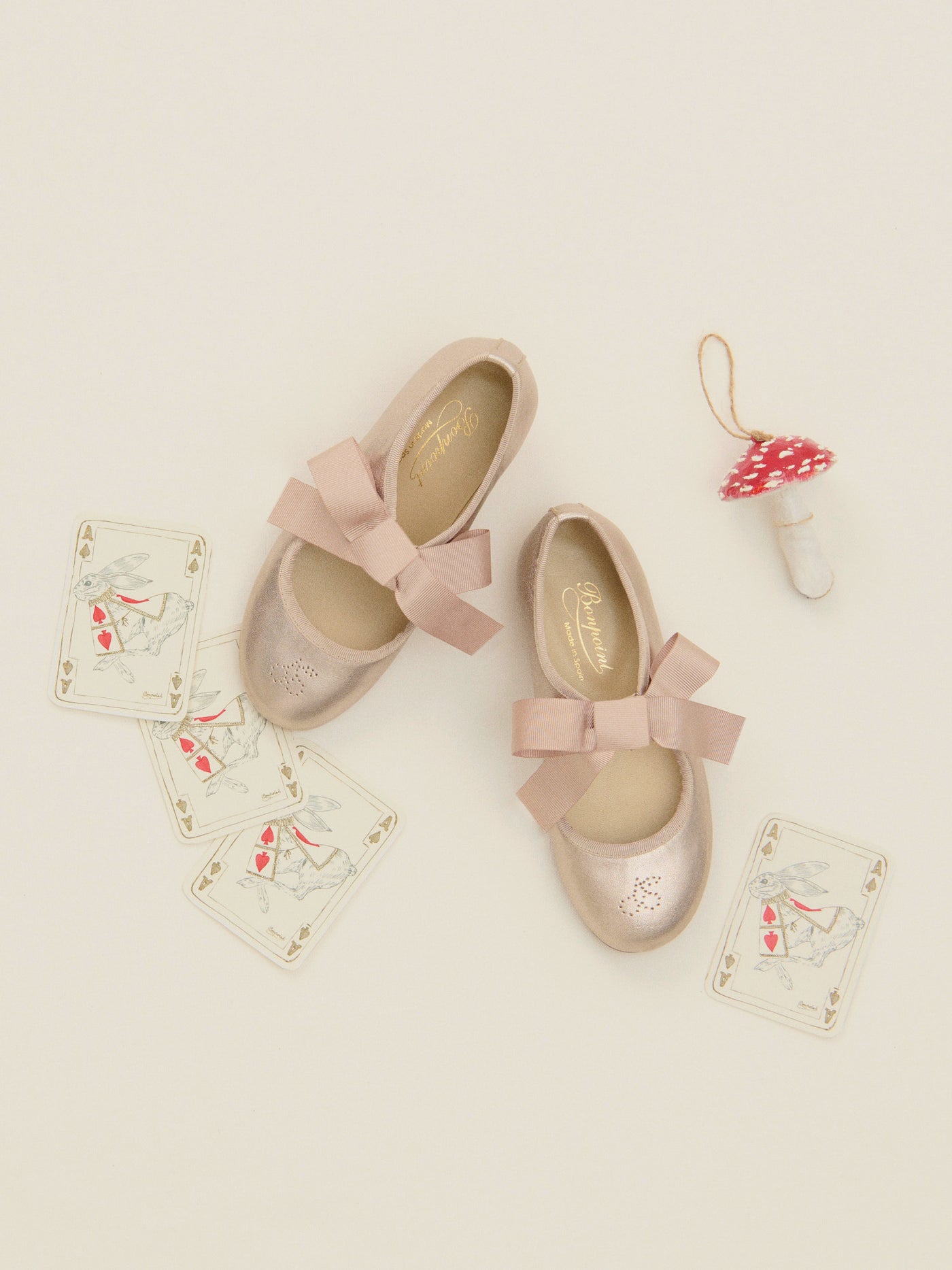 Ballerines Jany en cuir or rose