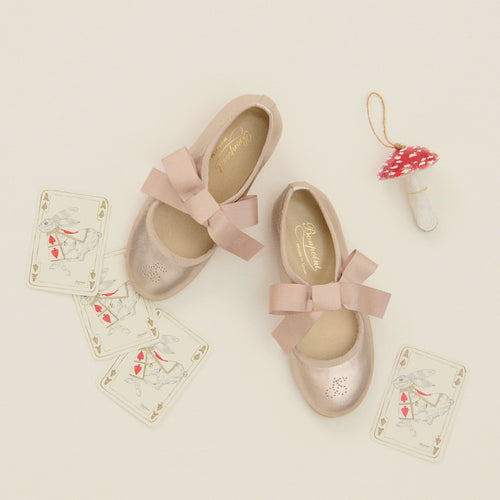 Jany Ballerinas aus roségoldenem Leder
