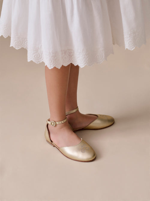Felyne goldfarbene Ballerinas aus Leder