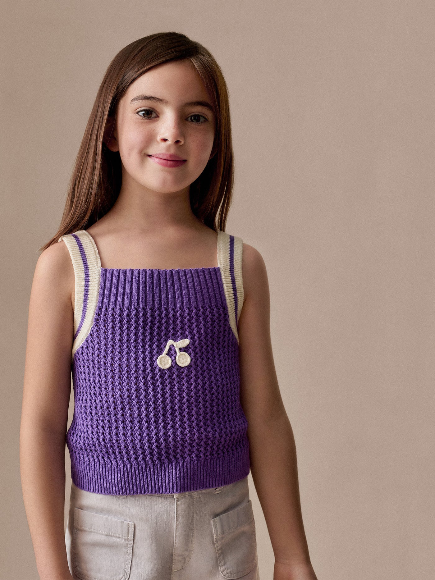 Lily hand-embroidered tank top