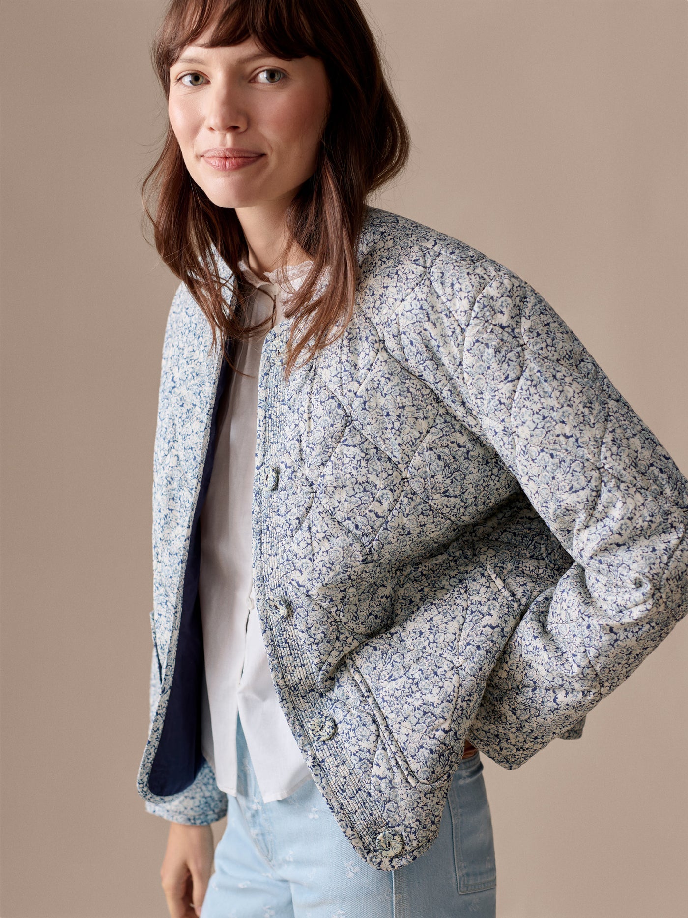 Veste matelassée Lise-Marie en tissu Liberty en coton biologique