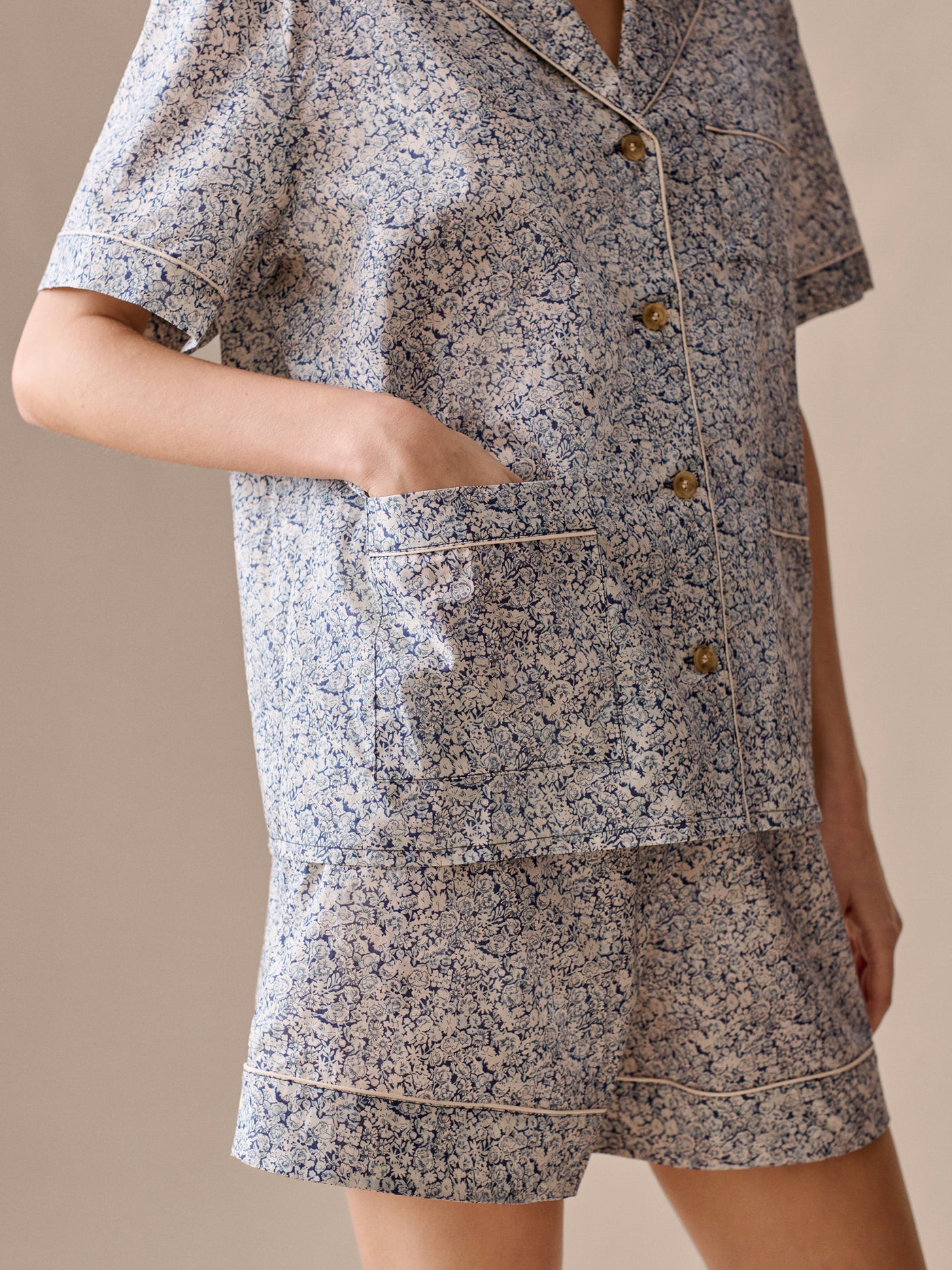Lima shirt pajamas in Liberty organic cotton fabric