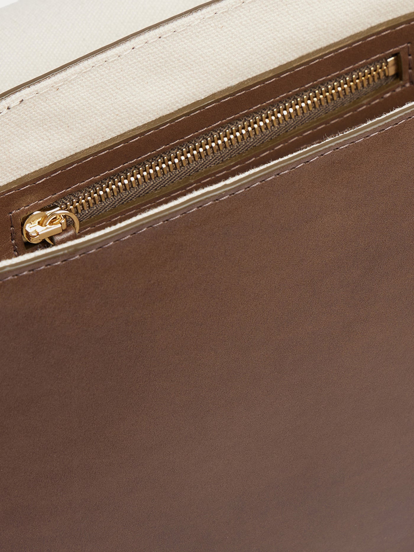 Brunette khaki flap bag