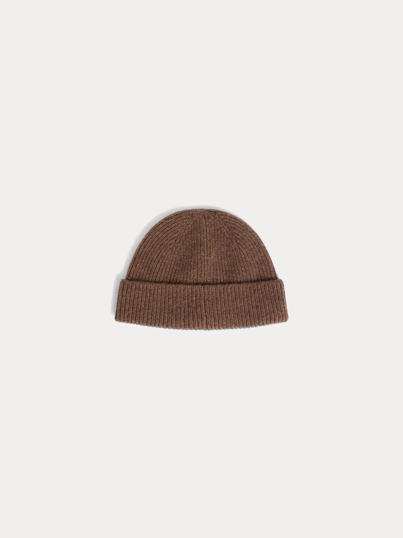 Berretto con risvolto Benny in cashmere color caffè