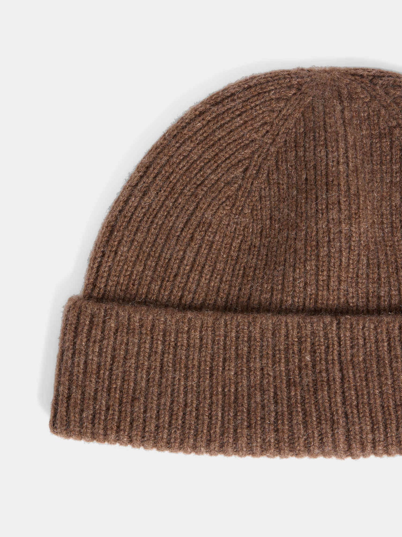 Berretto con risvolto Benny in cashmere color caffè