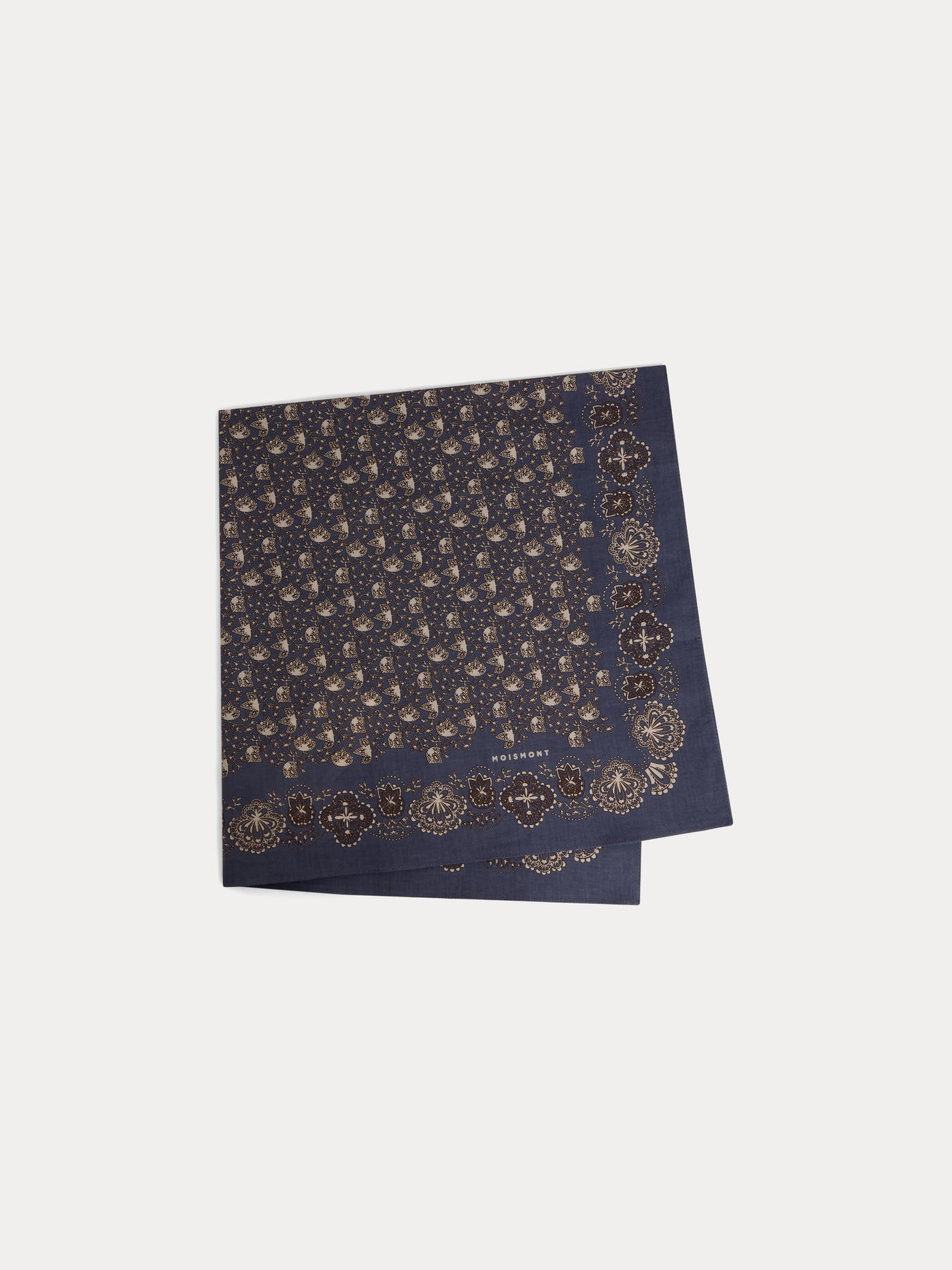 Foulard en coton bleu Moismont