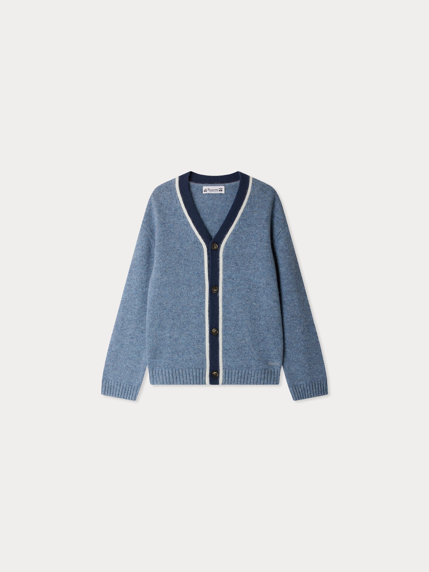 Cardigan con scollo a V in cashmere blu Garfield