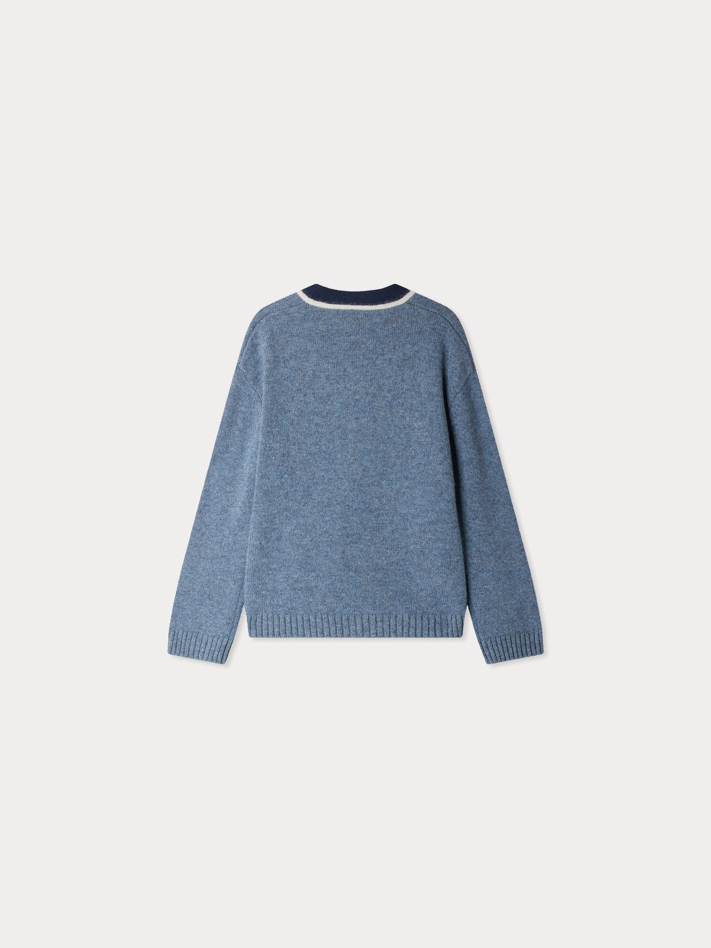 Cardigan con scollo a V in cashmere blu Garfield
