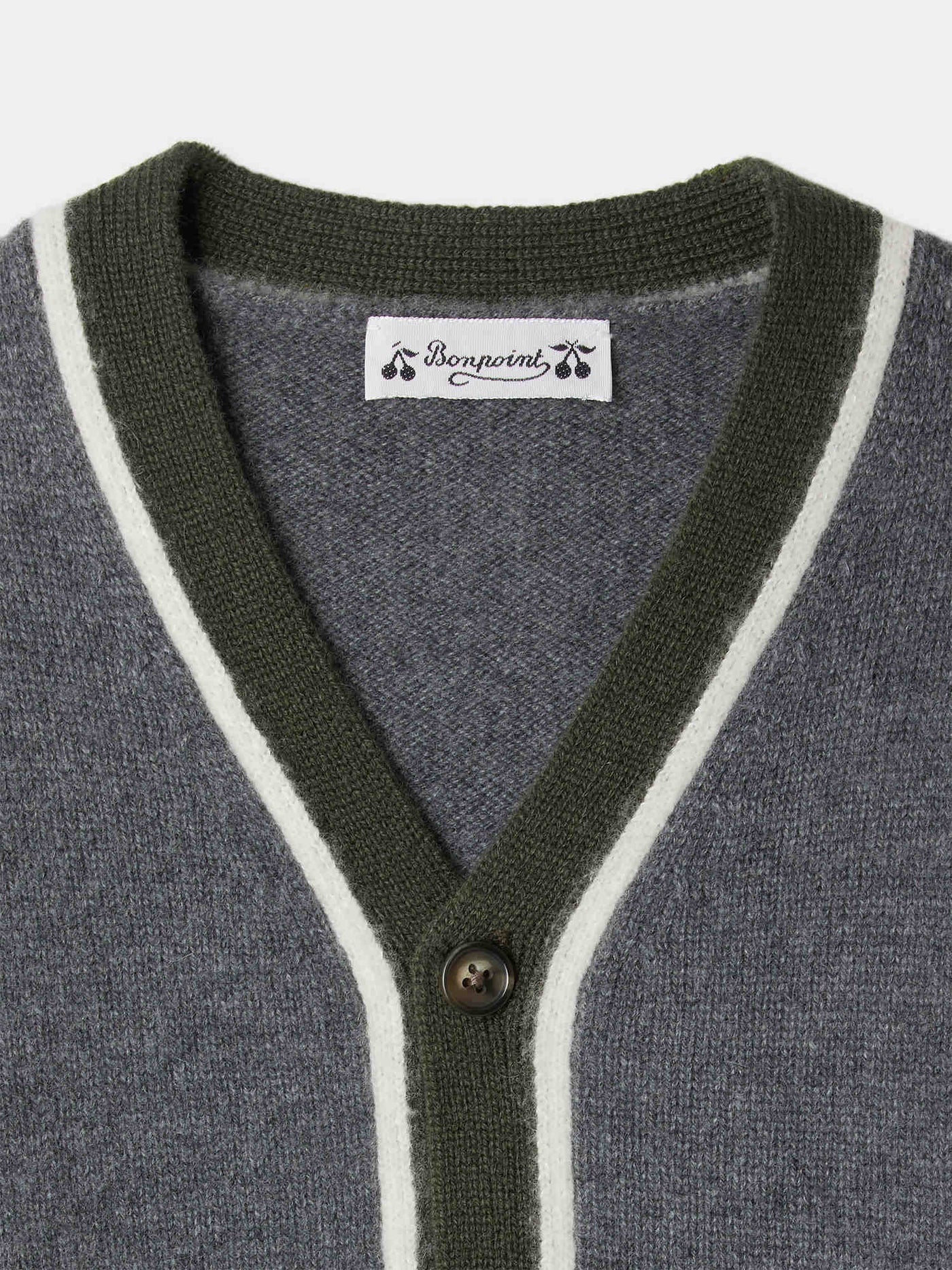 Garfield V-neck cardigan in gray cashmere