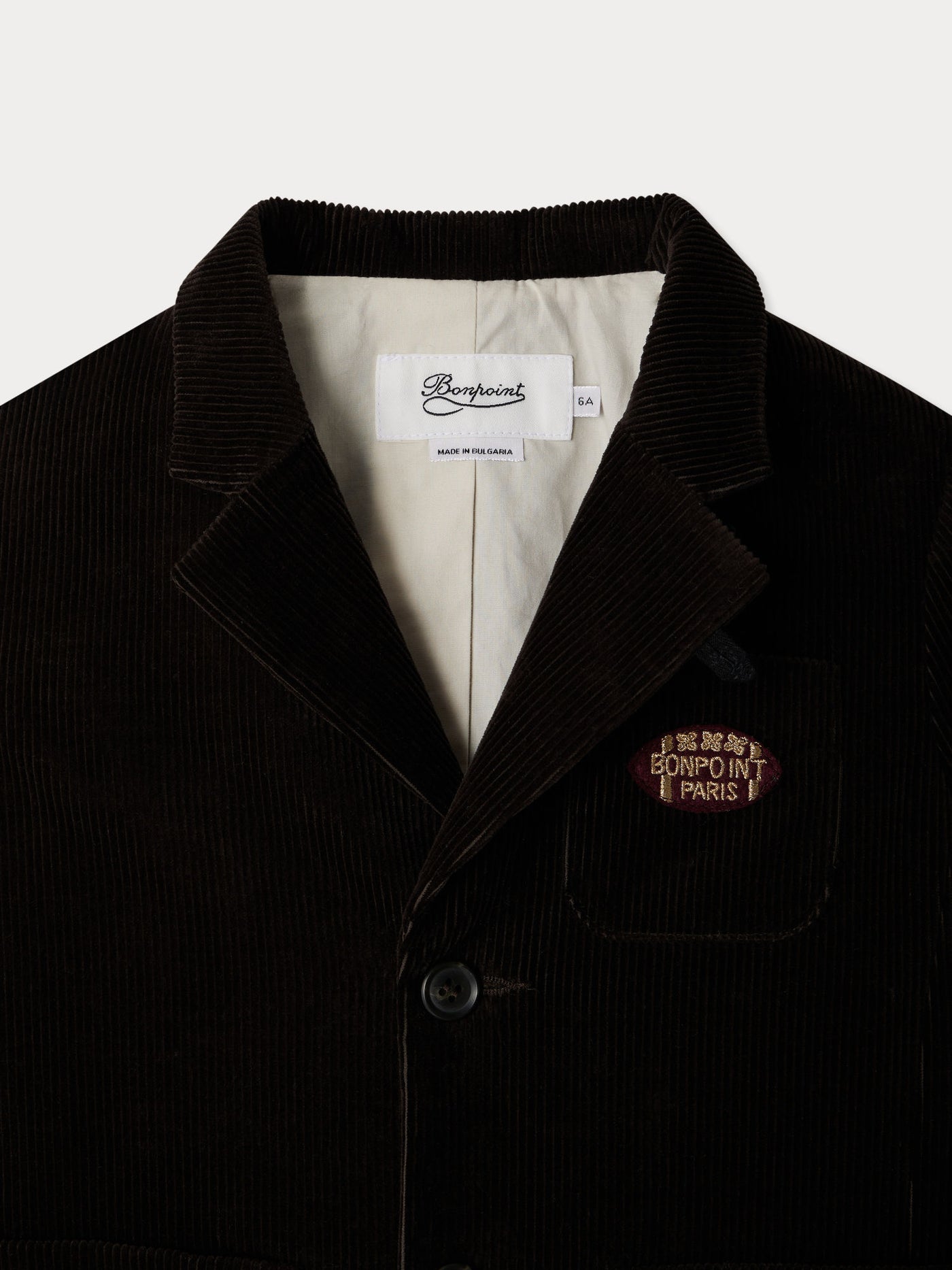 Veste Tomas avec écusson rugby en velours côtelé